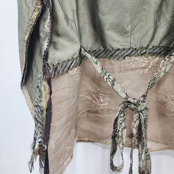 Giselle Shepatin Women's Silk Metallic Lagenlook Long Sleeves Top - M - Picture 7 of 9